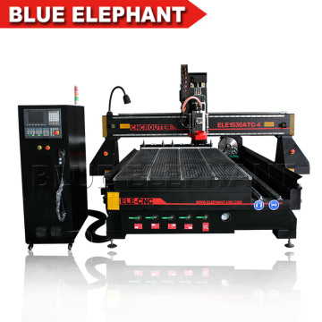Melhor preço Elefante CNC ele 1530 máquina de escultura em madeira roteador com 4 eixos e auto ferramenta de mudança para venda
